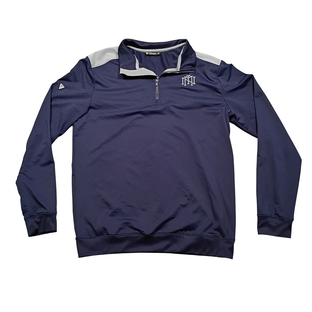Levelwear Pullover Mens Medium 1/4 Zip Performance Navy Blue Grey Activewear